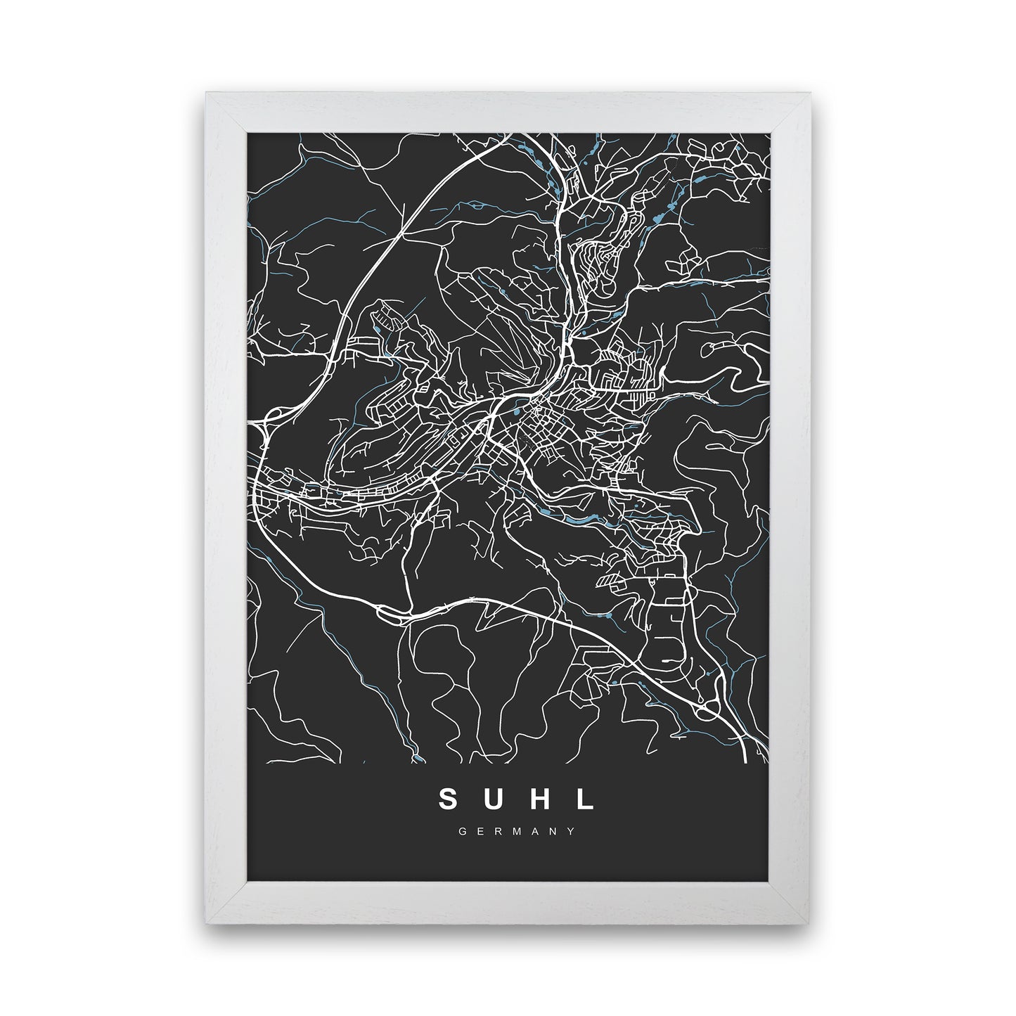 Suhl Art Print by UrbanMaps White Grain