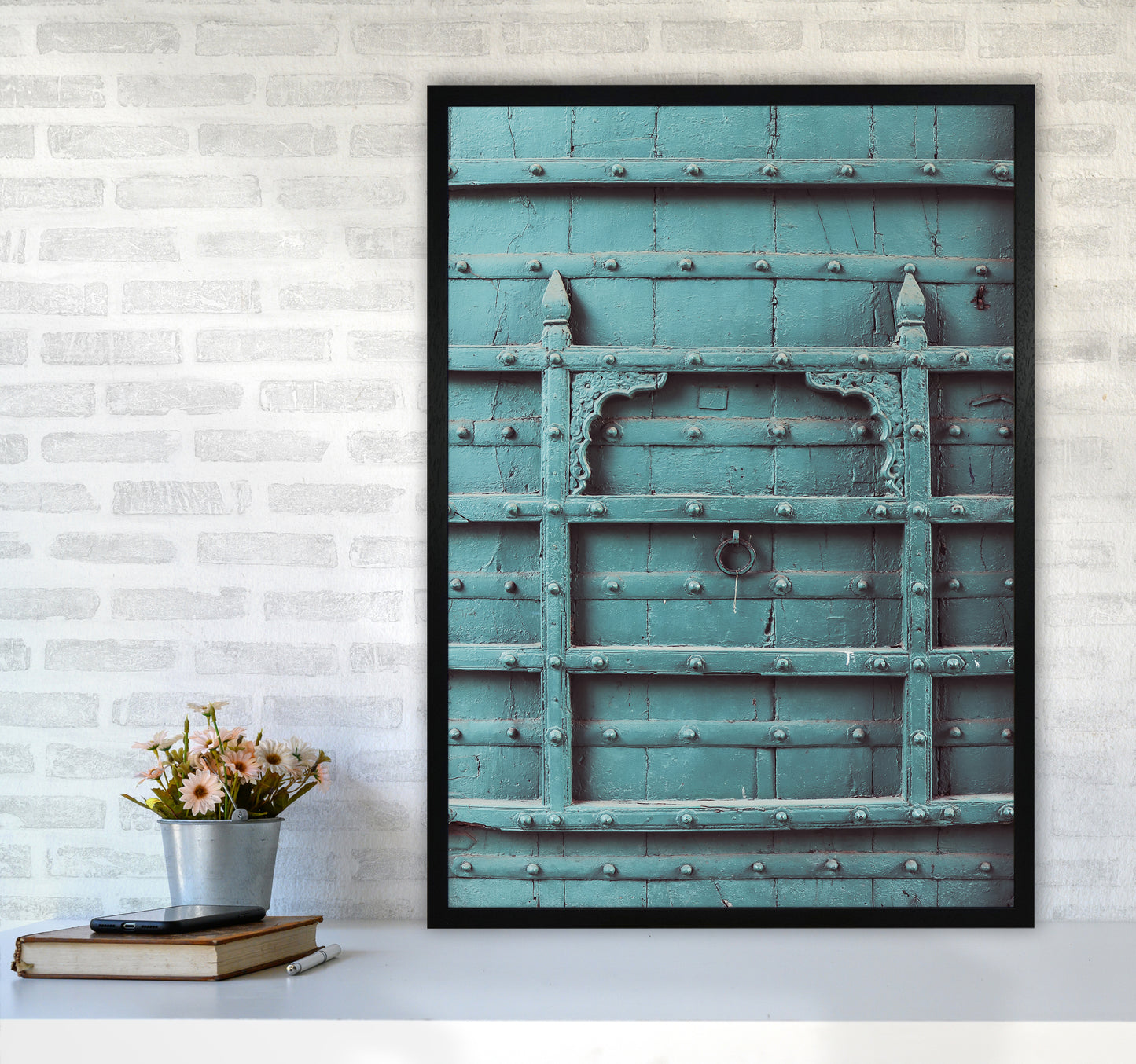 Blue Door Photography Print by Victoria Frost A1 White Frame