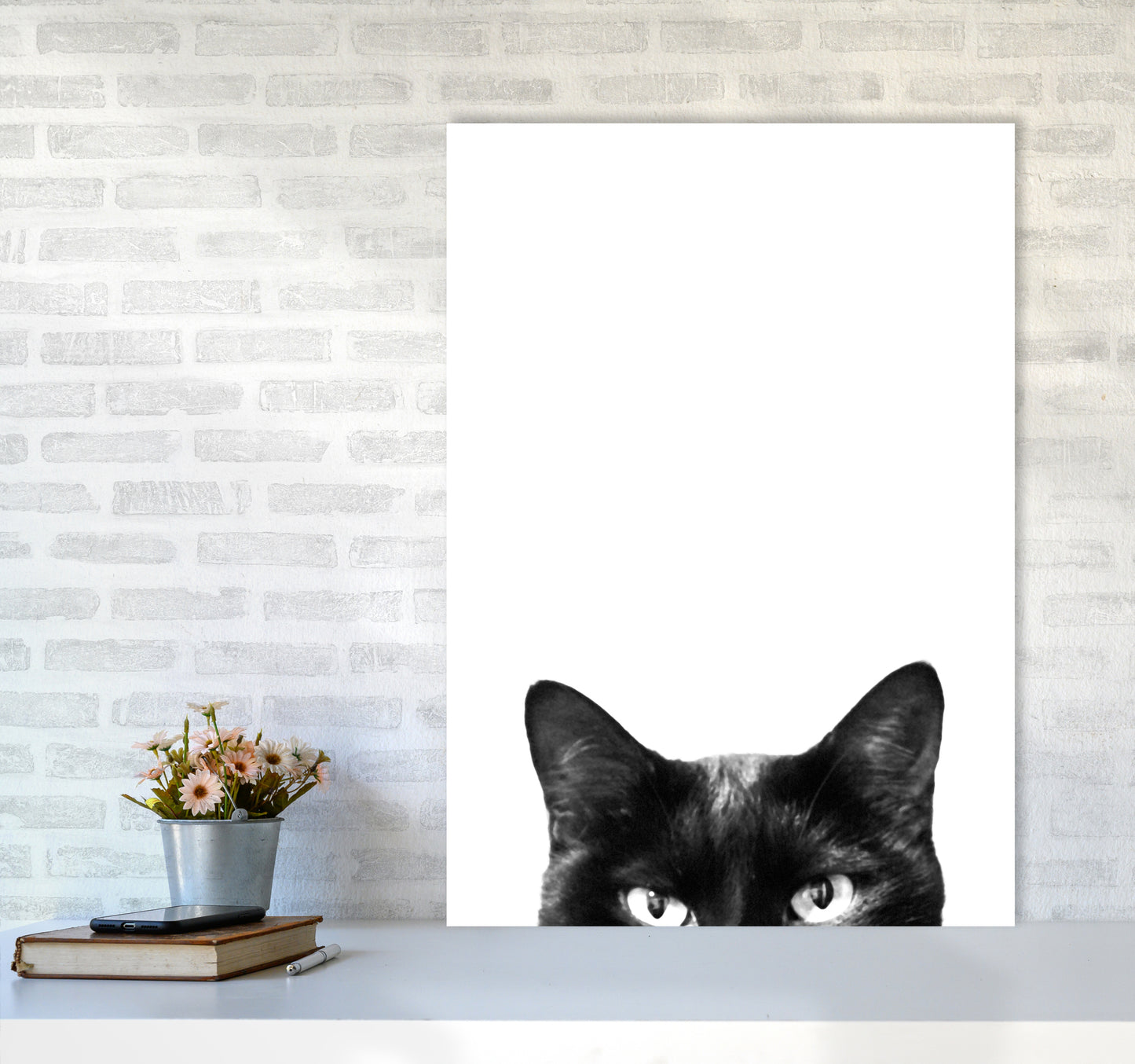 Black Cat Photography Print by Victoria Frost A1 Black Frame