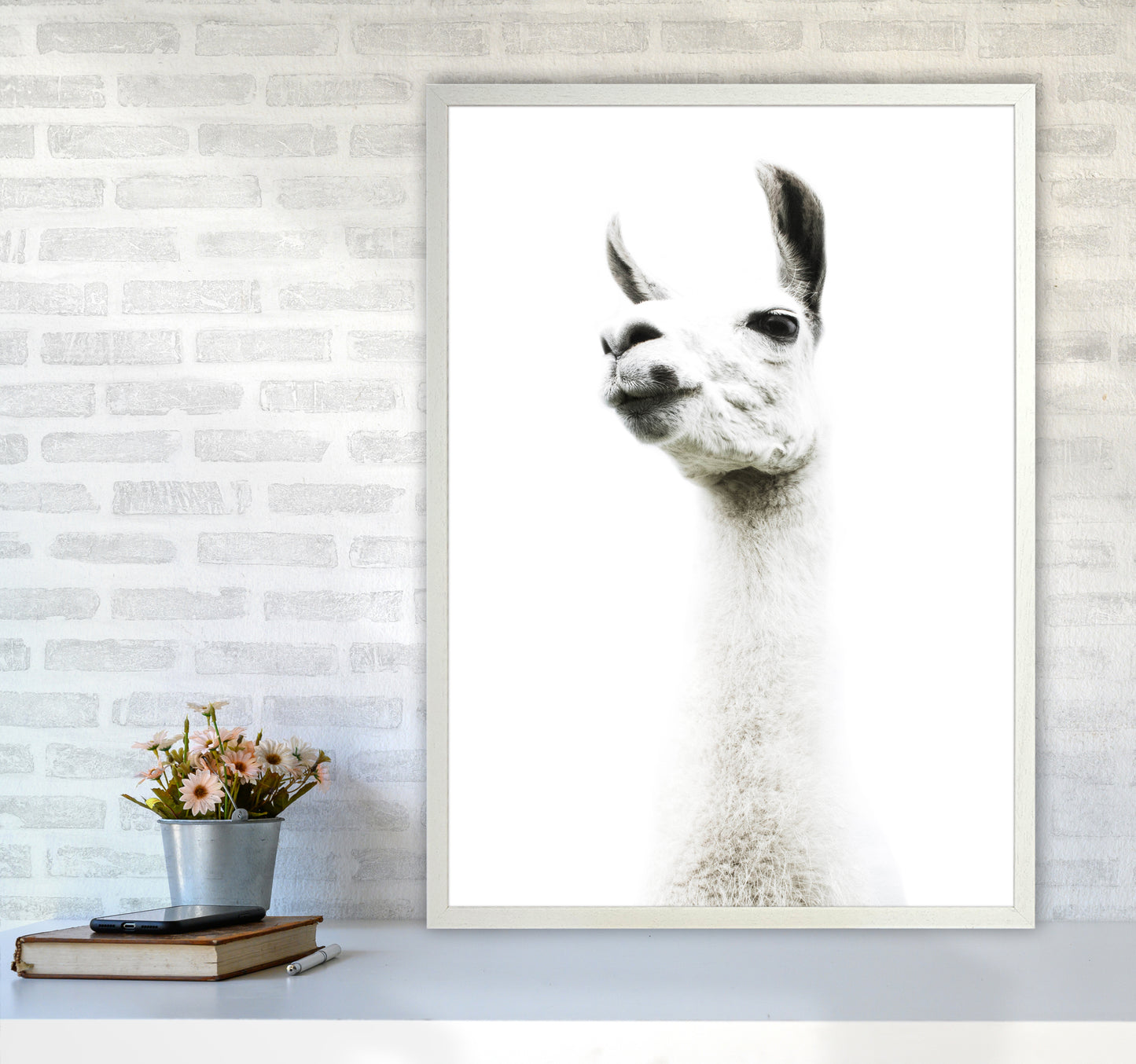 Llama II Photography Print by Victoria Frost A1 Oak Frame