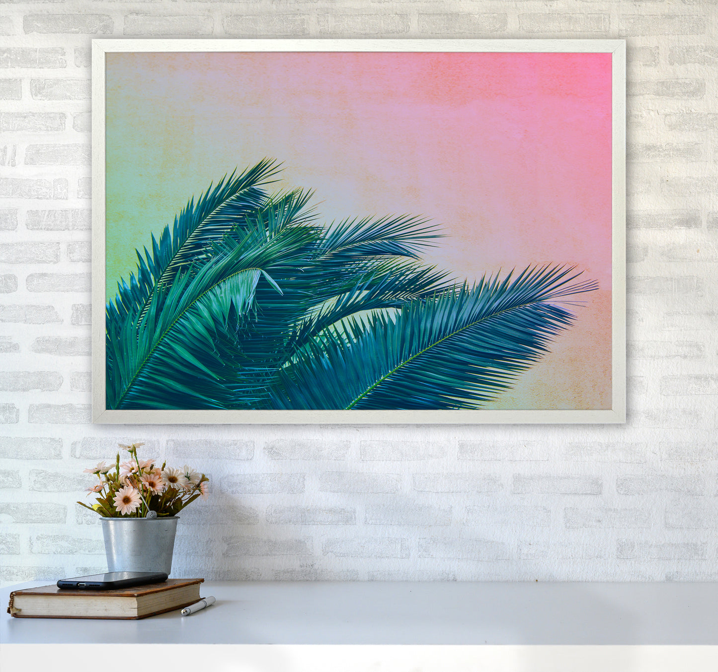 Botanical Palms Photography Print by Victoria Frost A1 Oak Frame