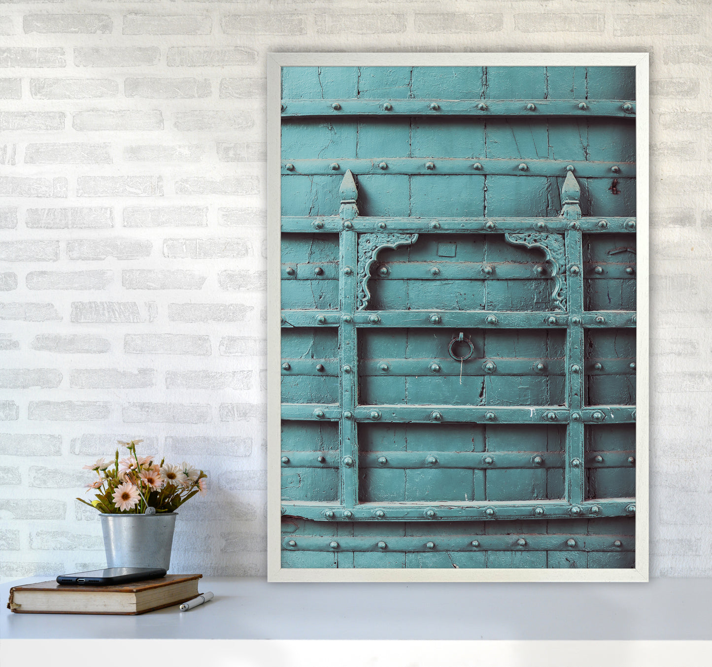 Blue Door Photography Print by Victoria Frost A1 Oak Frame