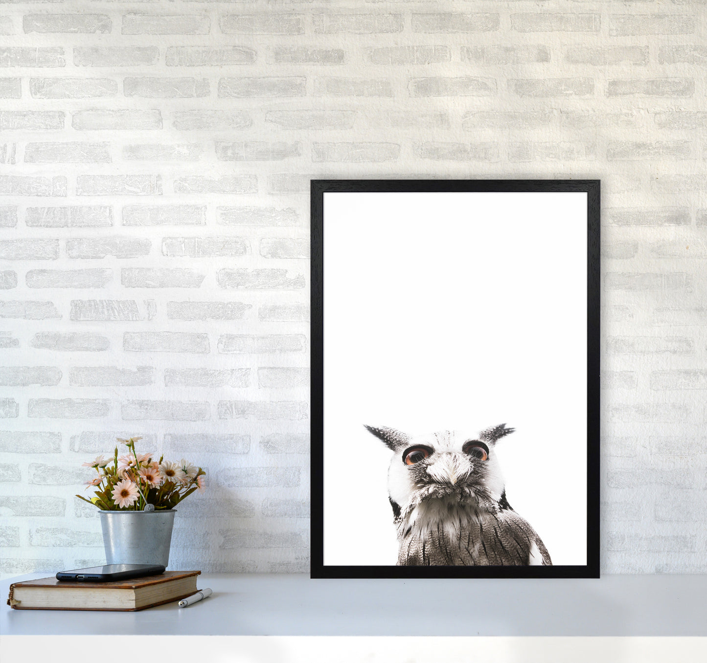 Lil Owl Photography Print by Victoria Frost A2 White Frame