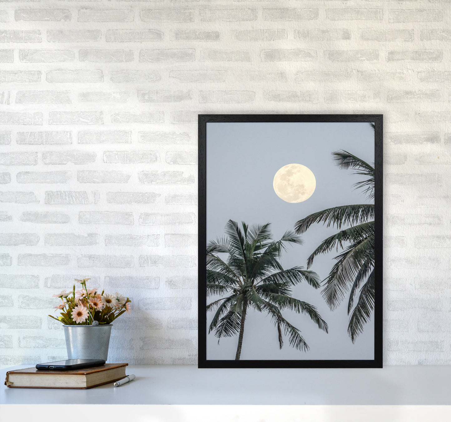 Full Moon Photography Print by Victoria Frost A2 White Frame