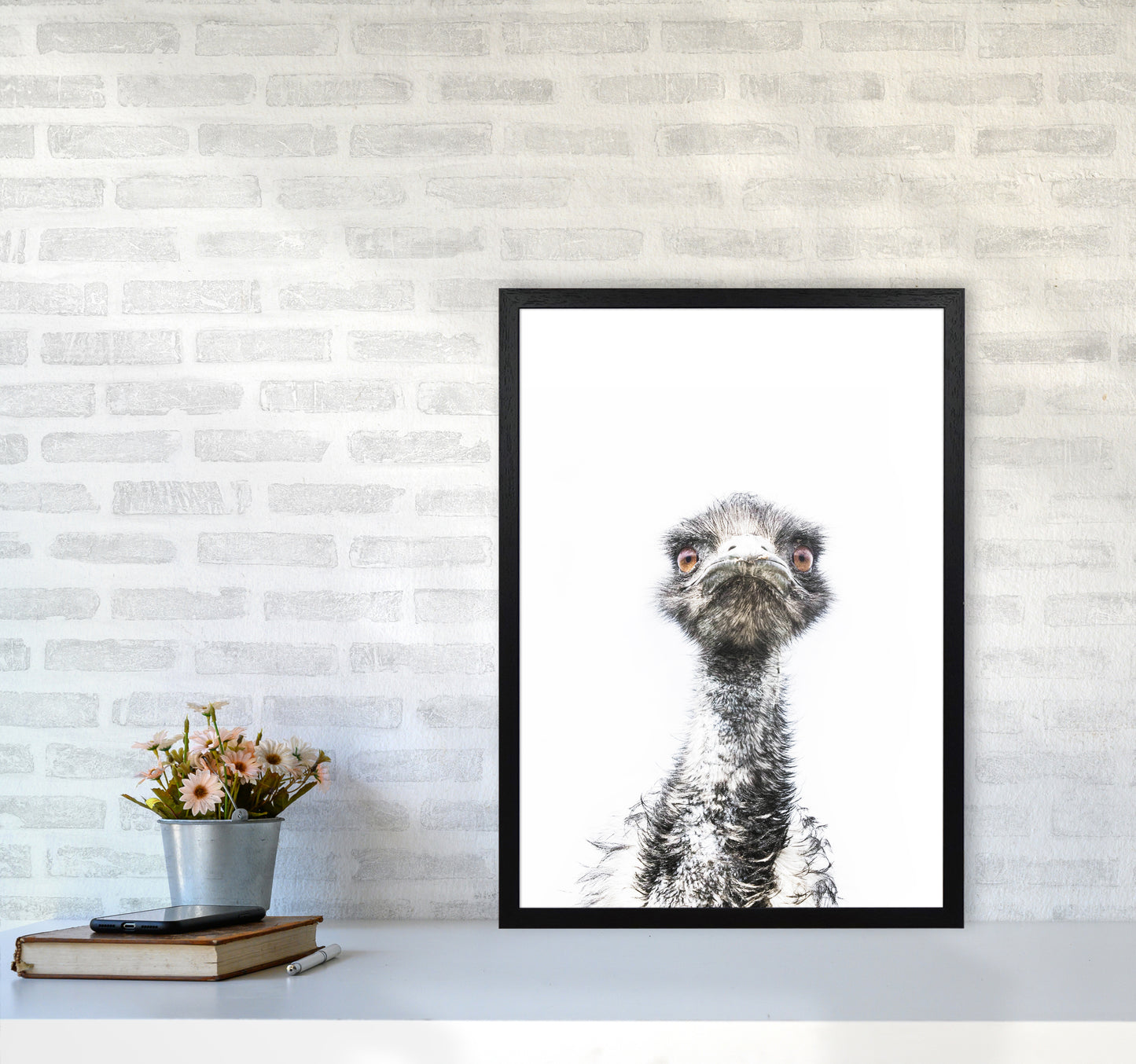 E.M.U Photography Print by Victoria Frost A2 White Frame