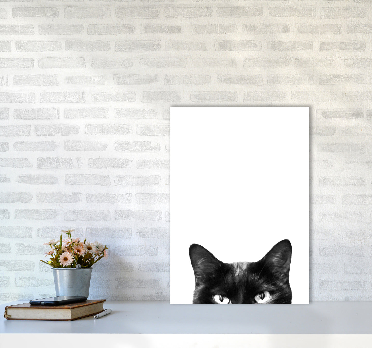 Black Cat Photography Print by Victoria Frost A2 Black Frame