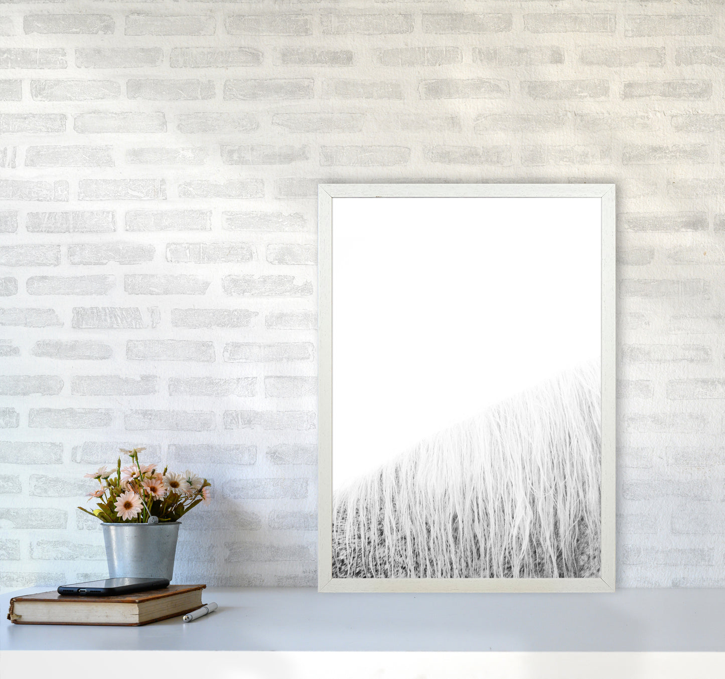 White Horse I Photography Print by Victoria Frost A2 Oak Frame