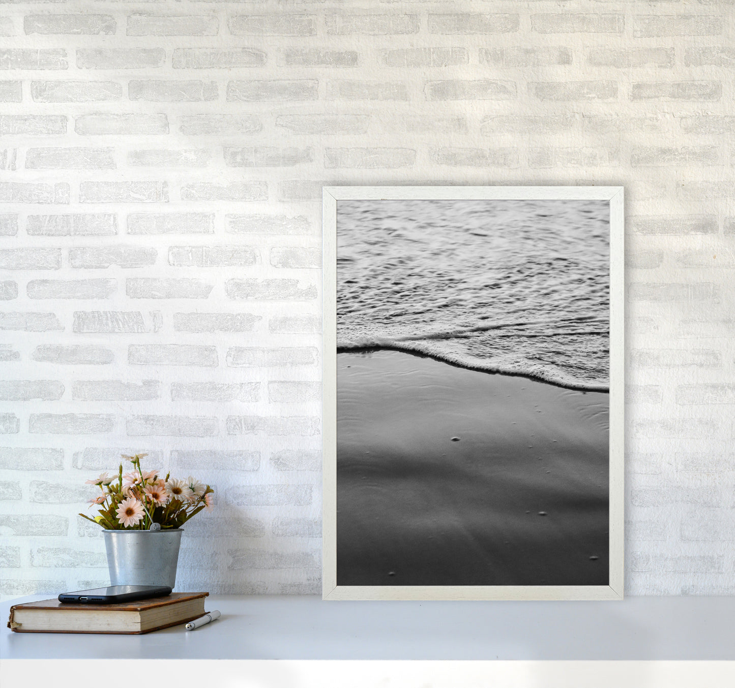 Sea Foam Photography Print by Victoria Frost A2 Oak Frame