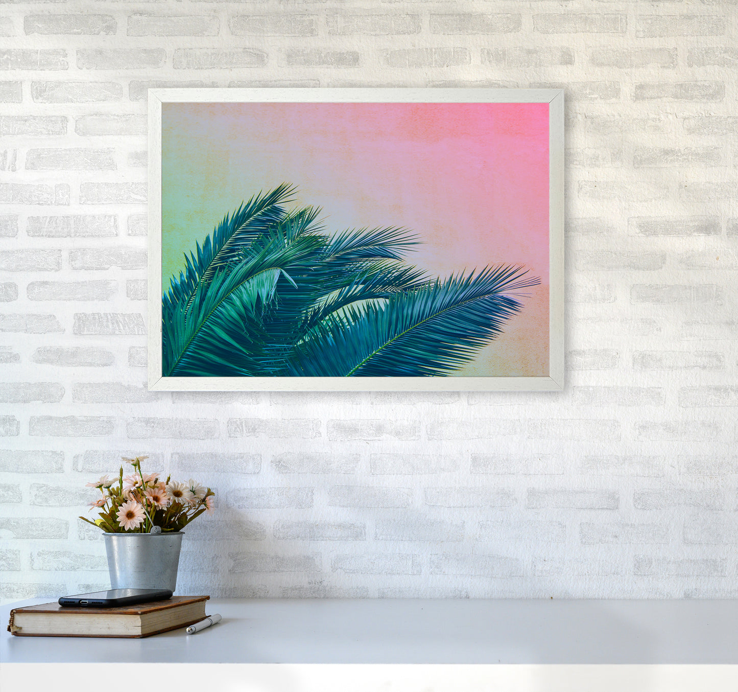 Botanical Palms Photography Print by Victoria Frost A2 Oak Frame
