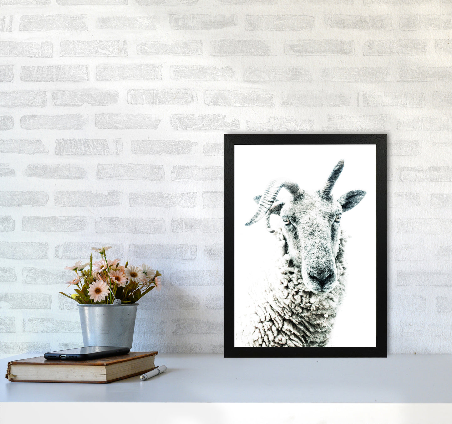 Sheep Photography Print by Victoria Frost A3 White Frame