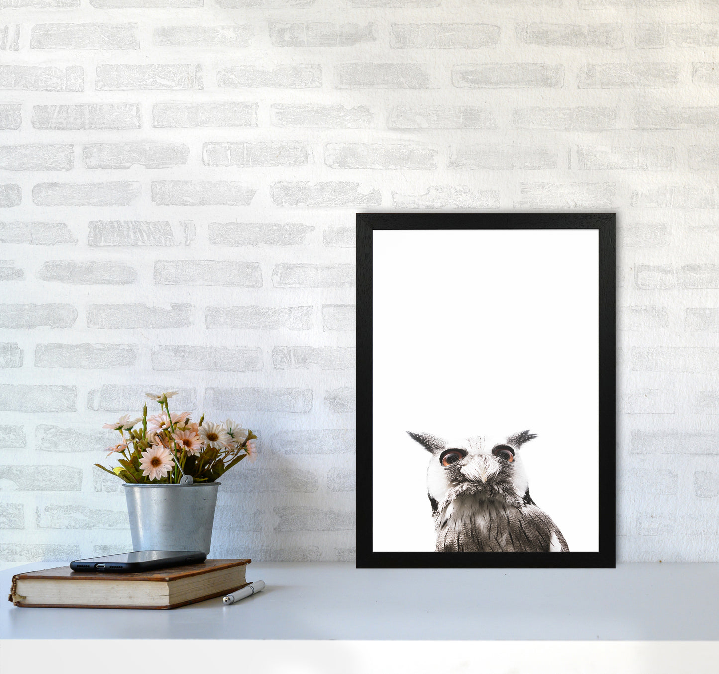 Lil Owl Photography Print by Victoria Frost A3 White Frame