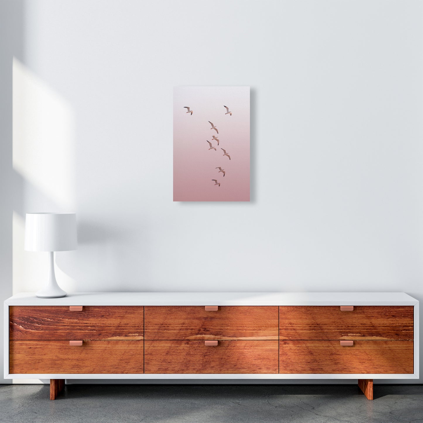 Birds in the Sky-pink Photography Print by Victoria Frost A3 Canvas