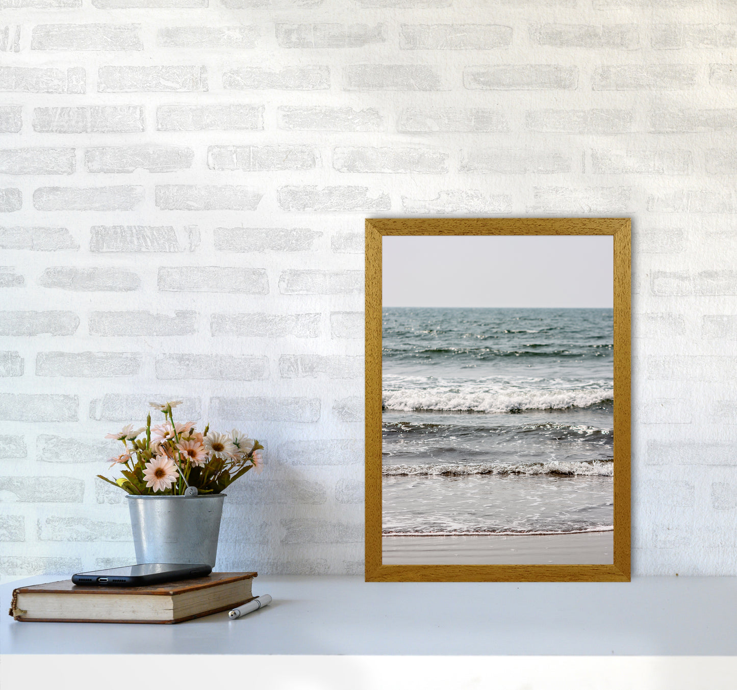 Blue Beach Waves Photography Print by Victoria Frost A3 Print Only