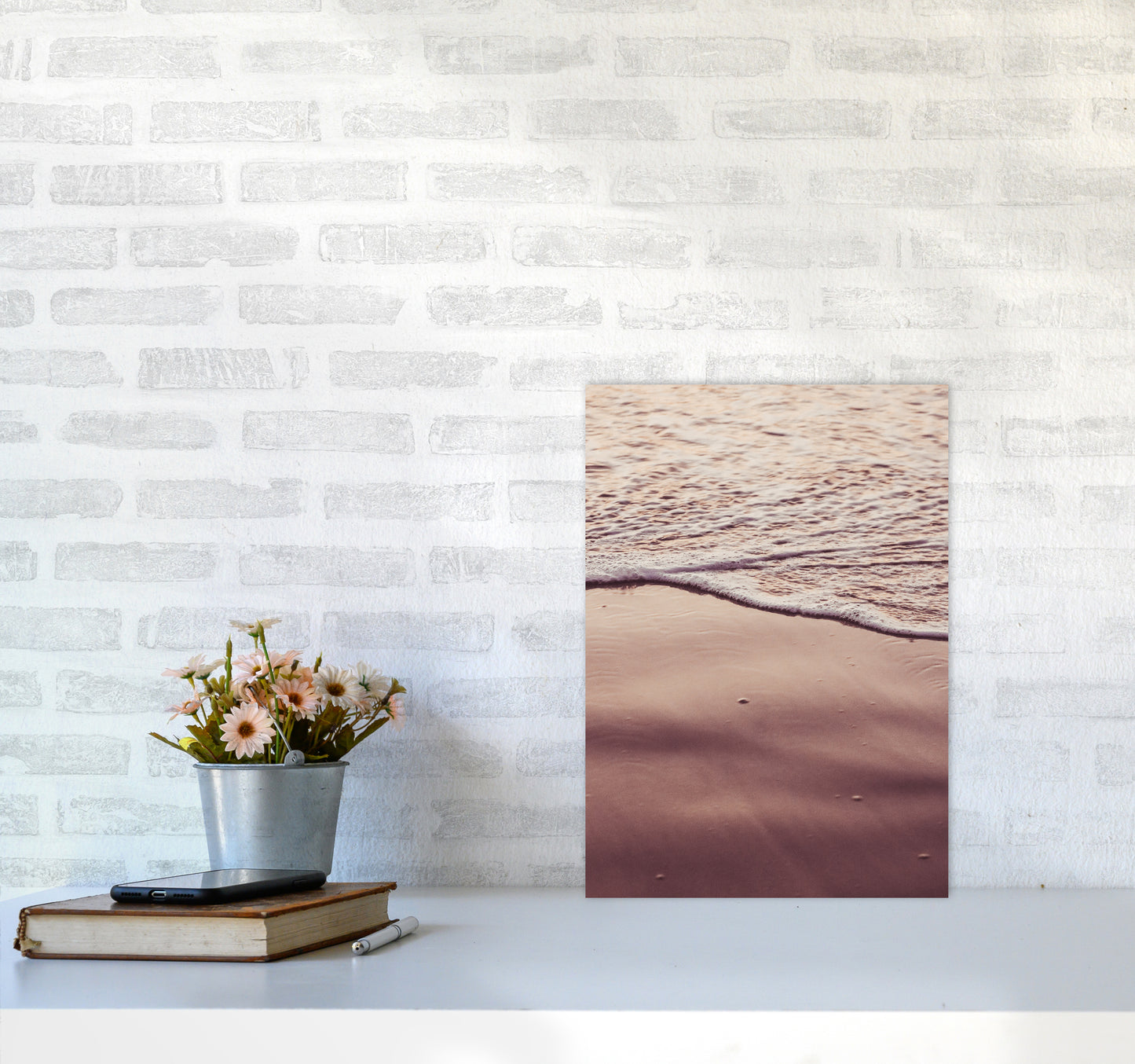 Sunset Waves Photography Print by Victoria Frost A3 Black Frame