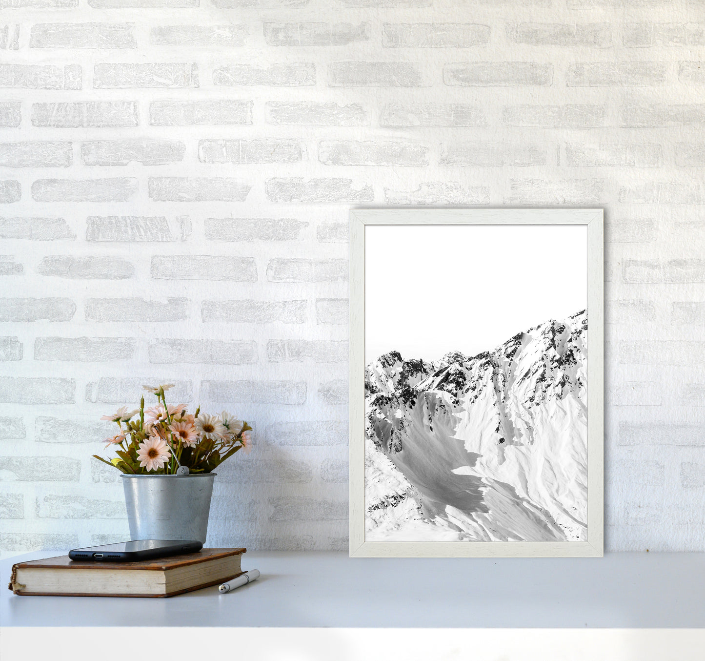Mountains Edge Photography Print by Victoria Frost A3 Oak Frame