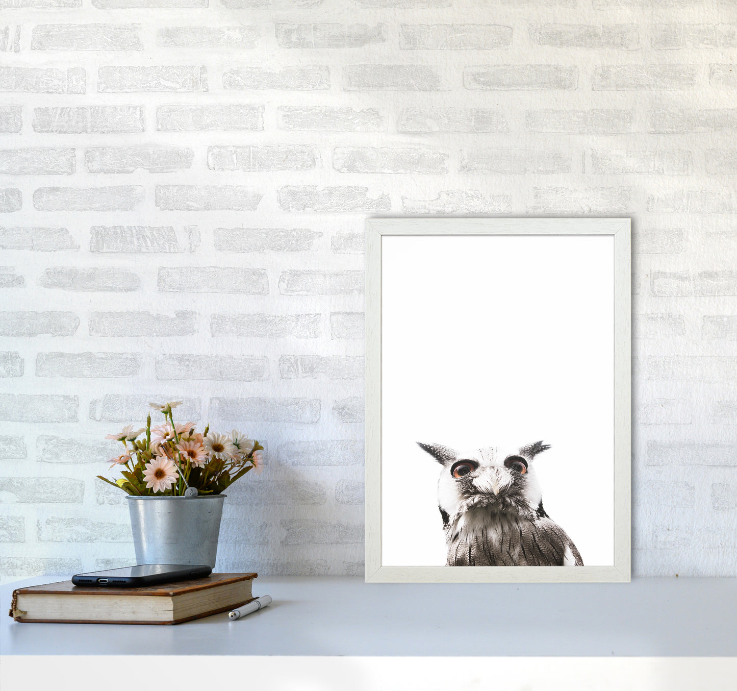 Lil Owl Photography Print by Victoria Frost A3 Oak Frame