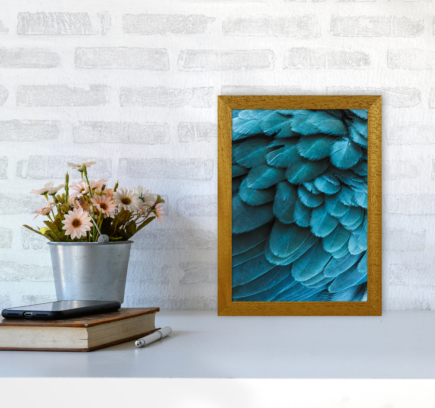 Blue Feathers Photography Print by Victoria Frost A4 Print Only