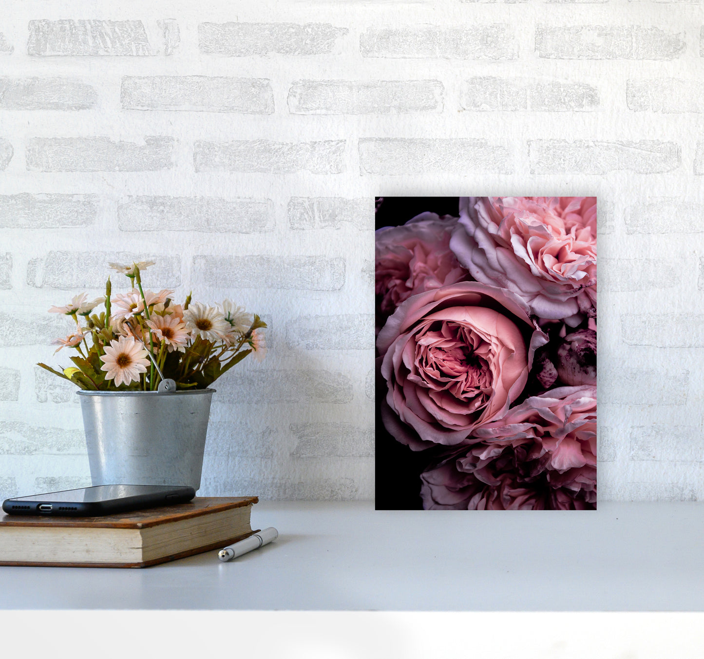 Vintage Pink Photography Print by Victoria Frost A4 Black Frame