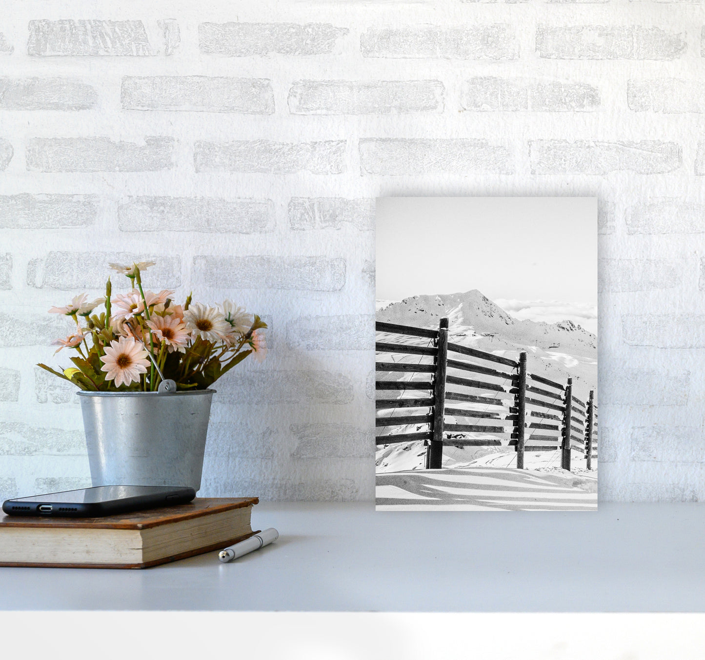 Going down the Mountain Photography Print by Victoria Frost A4 Black Frame