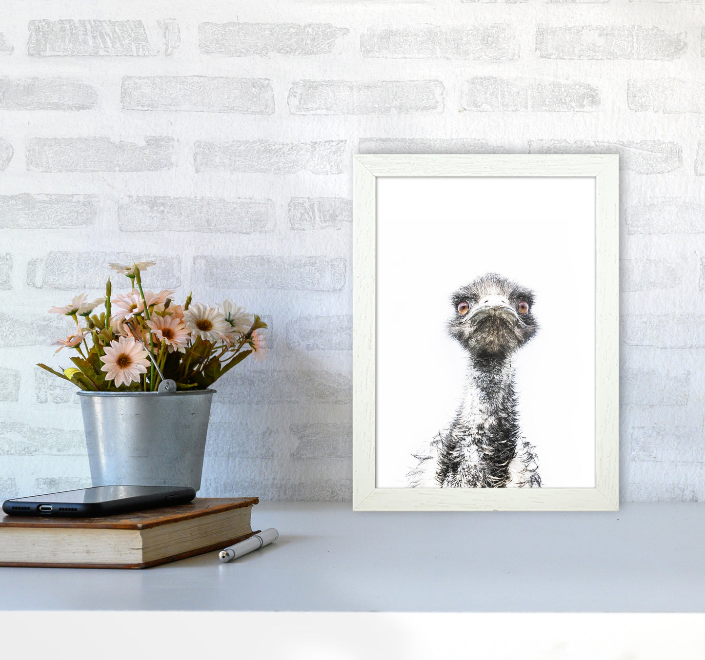 E.M.U Photography Print by Victoria Frost A4 Oak Frame