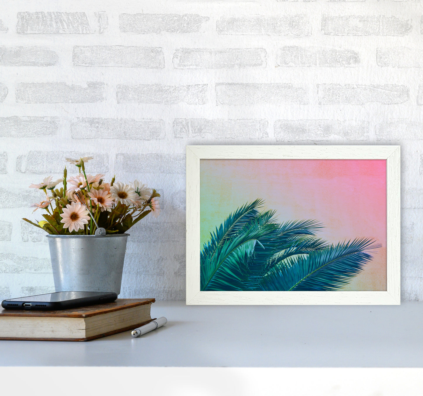 Botanical Palms Photography Print by Victoria Frost A4 Oak Frame