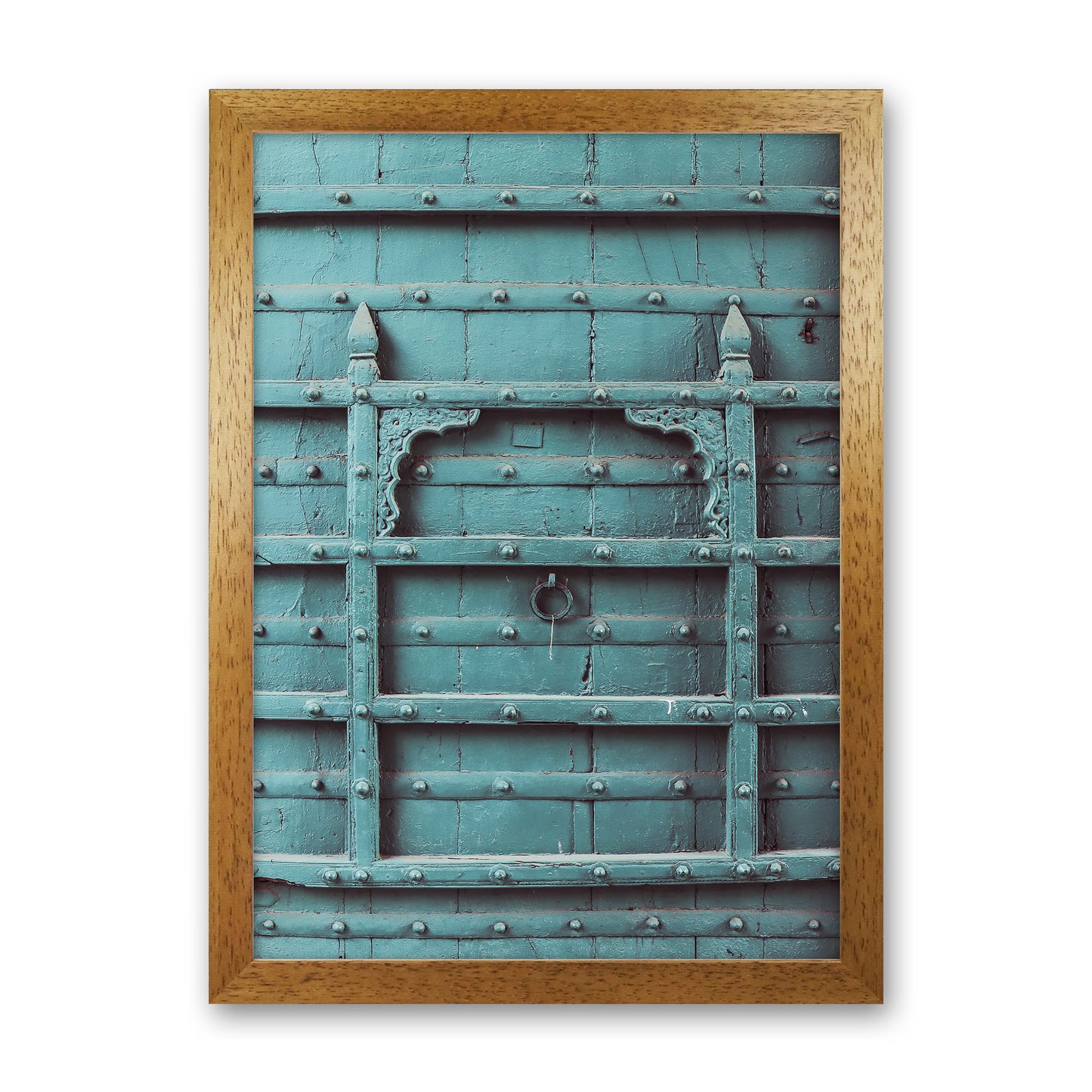 Blue Door Photography Print by Victoria Frost Oak Grain