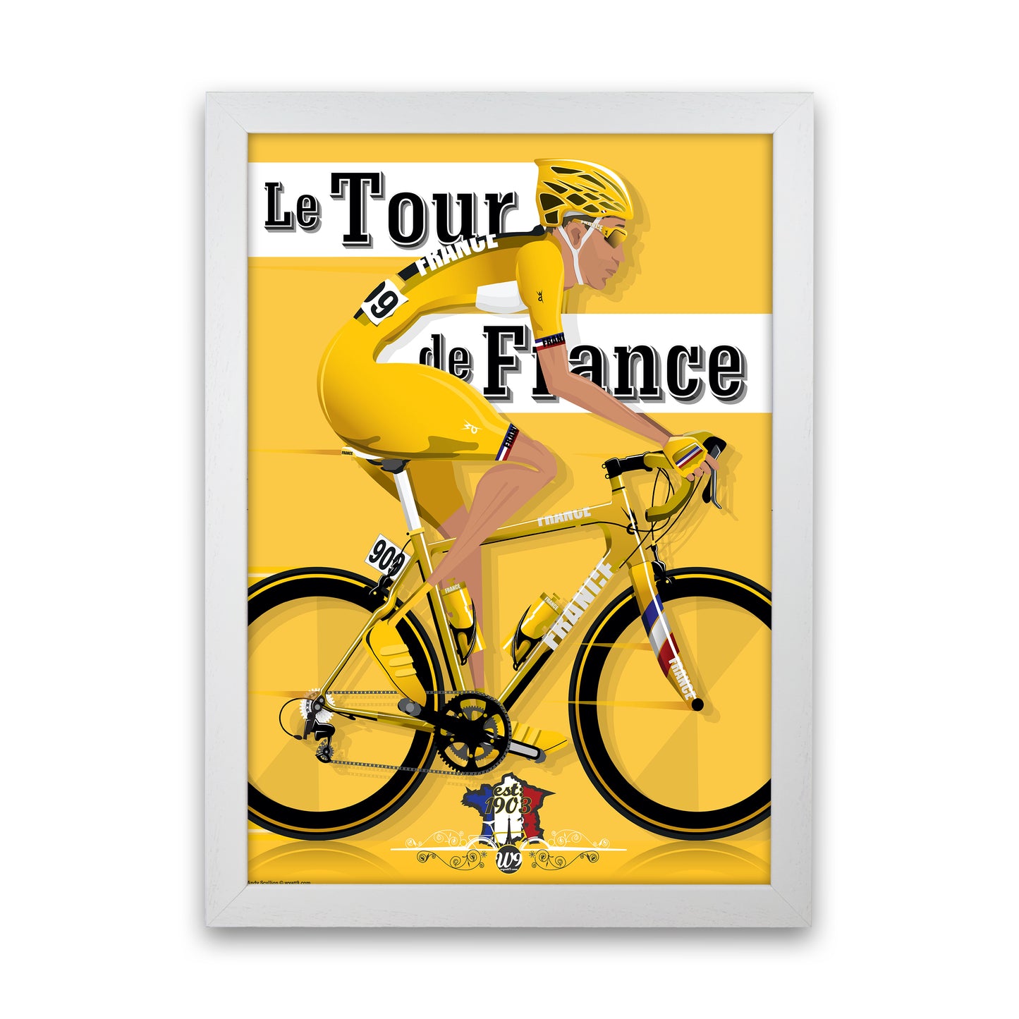 Modern Tour Cycling Print by Wyatt9