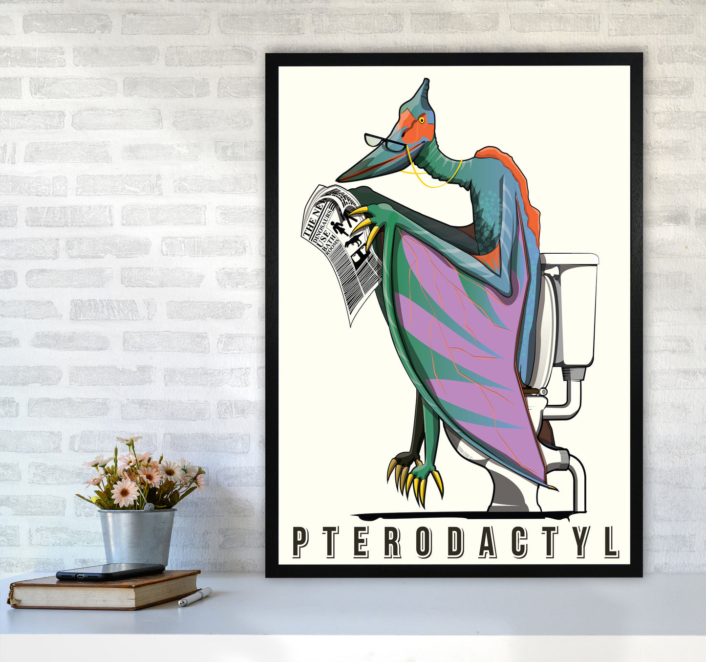 Flying Dino by Wyatt9 A1 White Frame