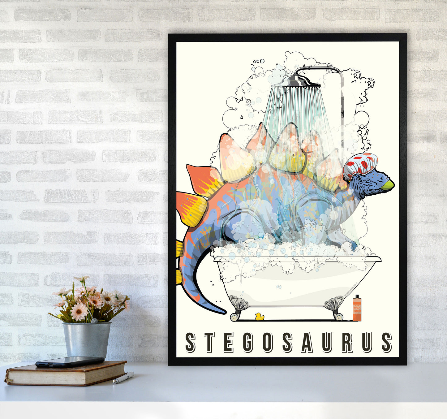 Steg Bathroom Print by Wyatt9 A1 White Frame