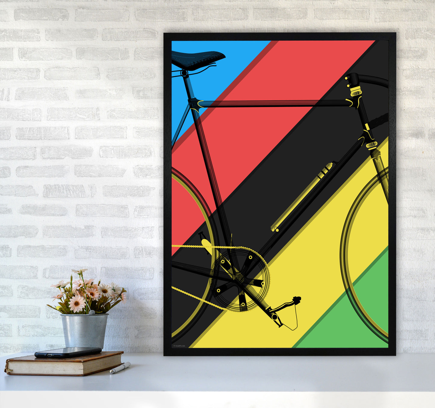 World Champ Cycling Print by Wyatt9 A1 White Frame