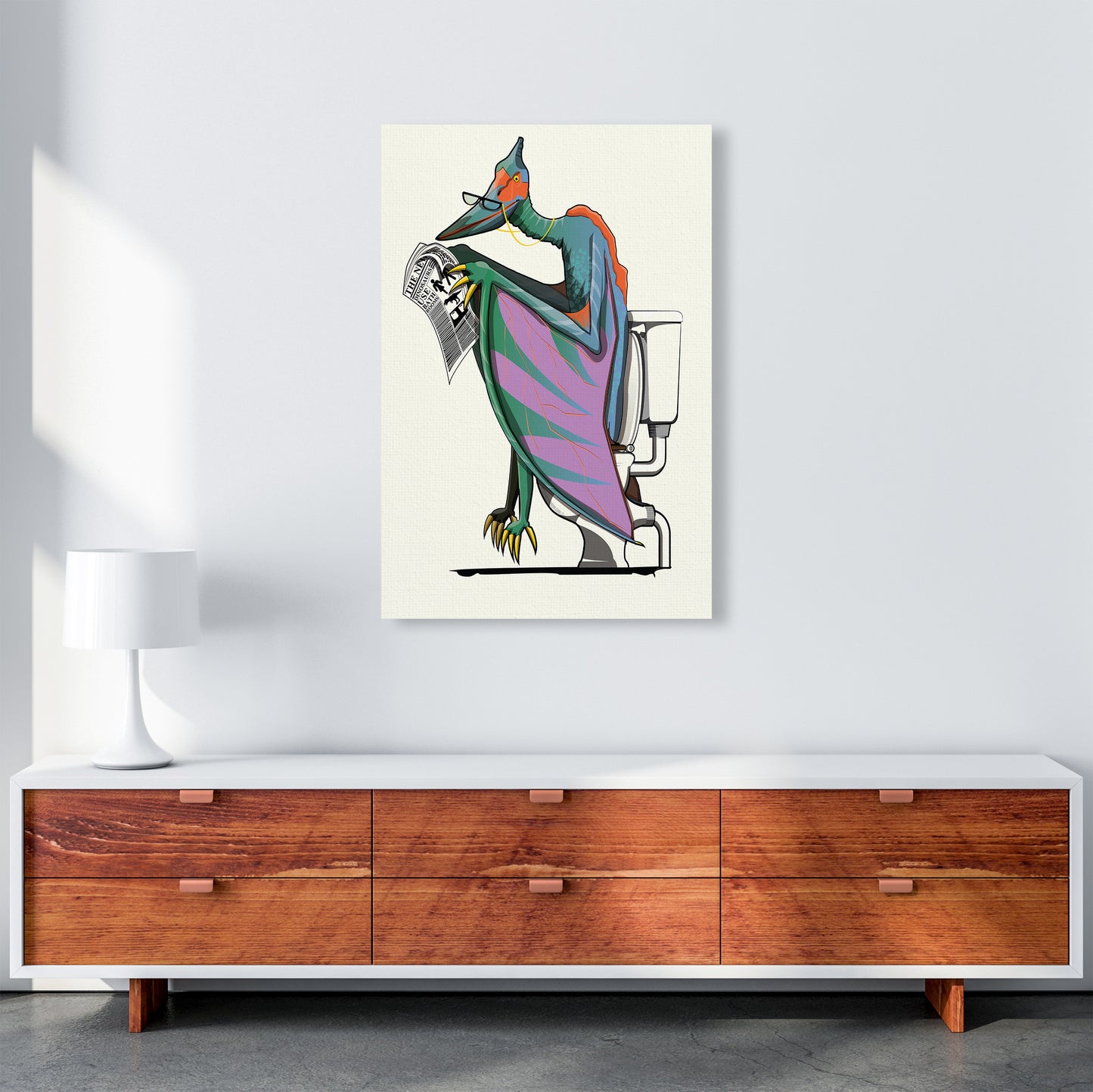 Pterodactyl Bathroom Print by Wyatt9 A1 Canvas