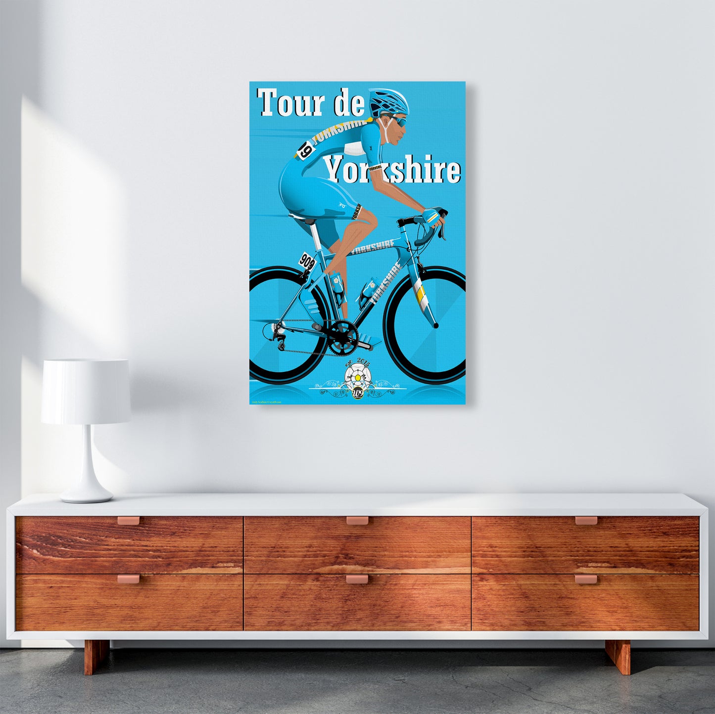 Tour De Yorkshire 2018 Blue by Wyatt9 A1 Canvas