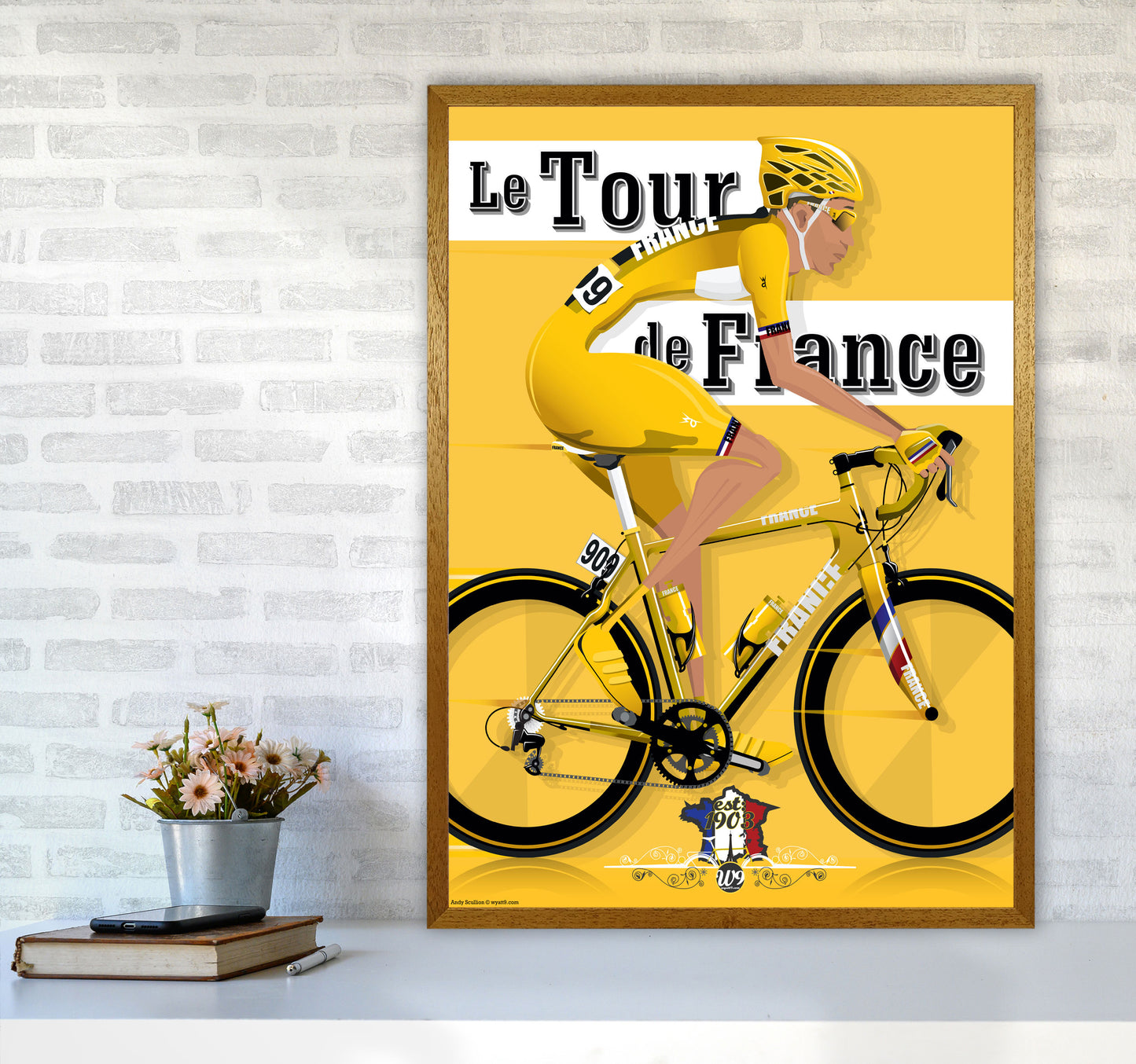 Modern Tour Cycling Print by Wyatt9 A1 Print Only