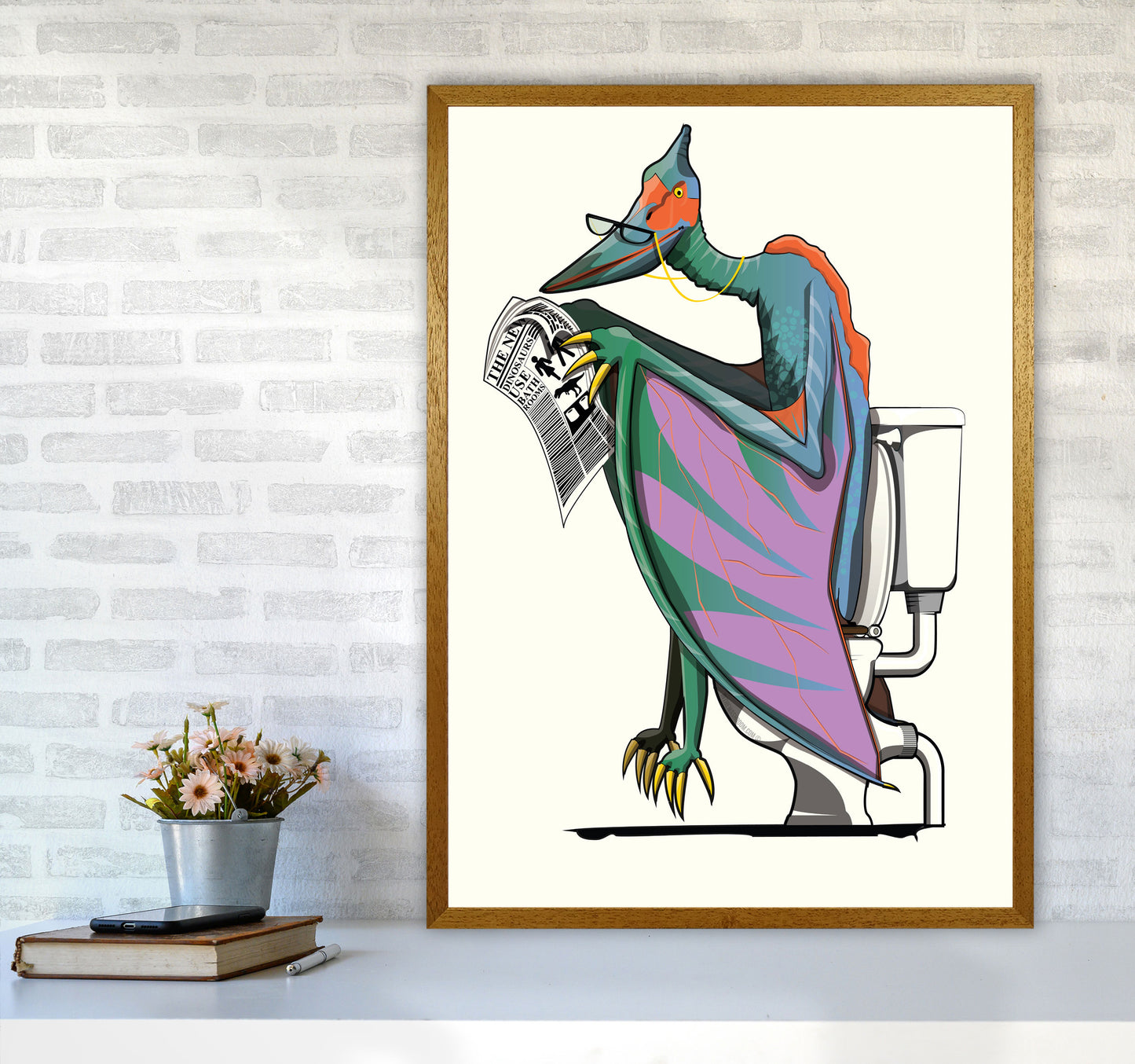 Pterodactyl Bathroom Print by Wyatt9 A1 Print Only