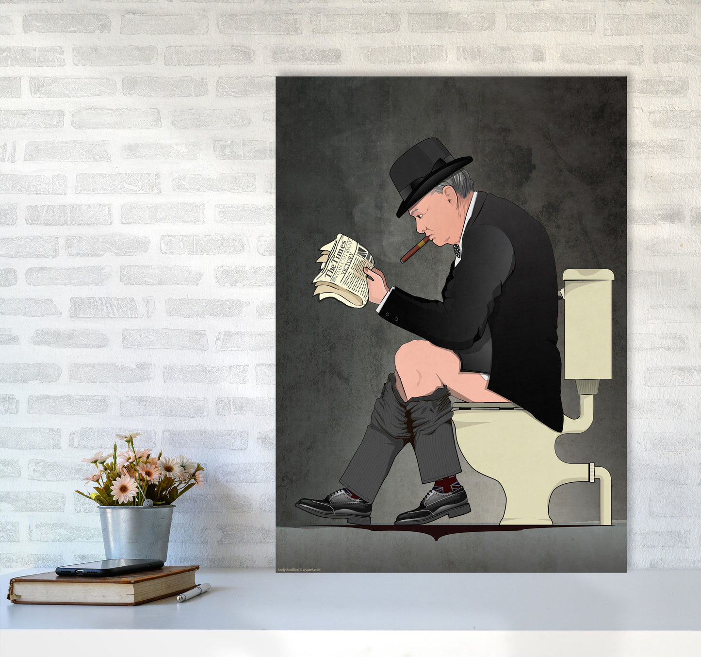 Churchill Art Print by Wyatt9 A1 Black Frame