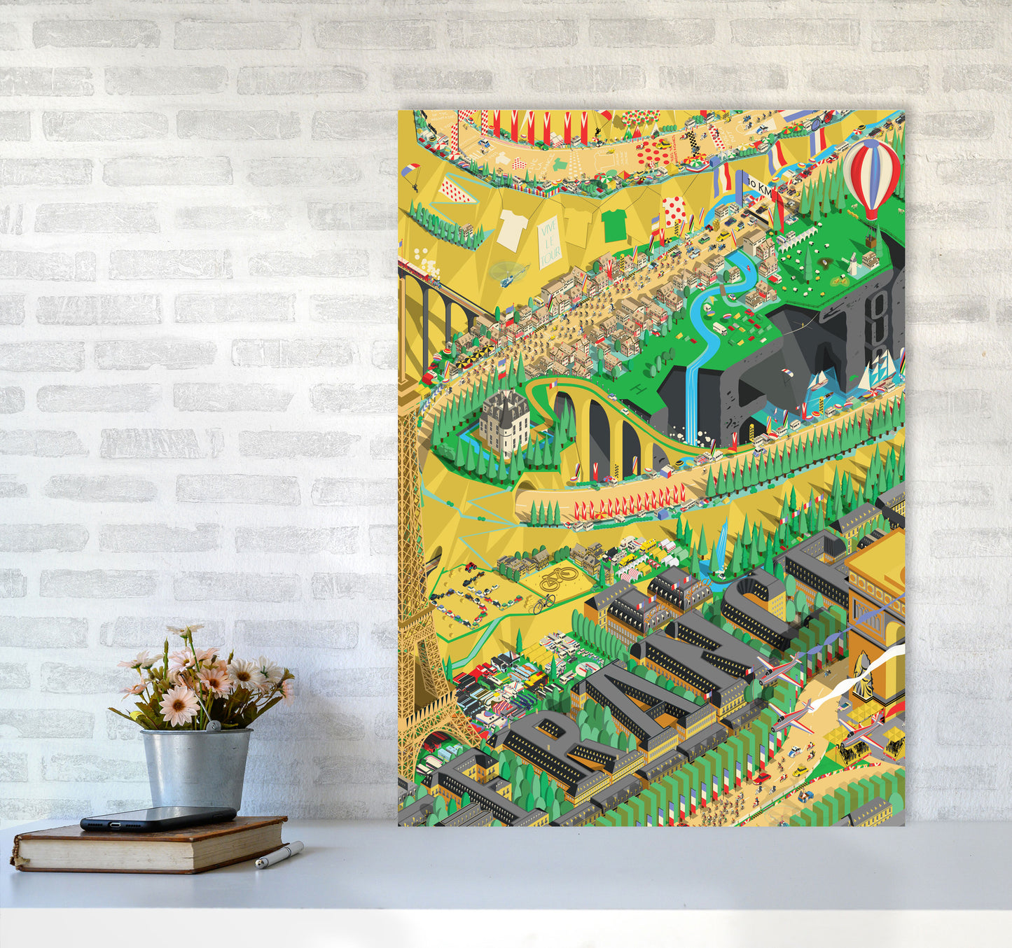 Isometris TDF Cycling Print by Wyatt9 A1 Black Frame