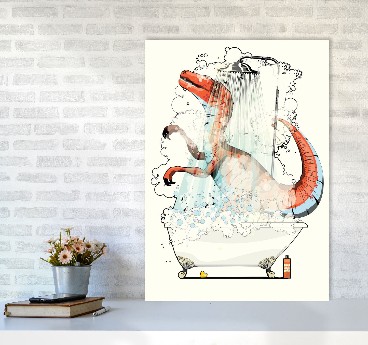 Velociraptor Bathroom by Wyatt9 A1 Black Frame