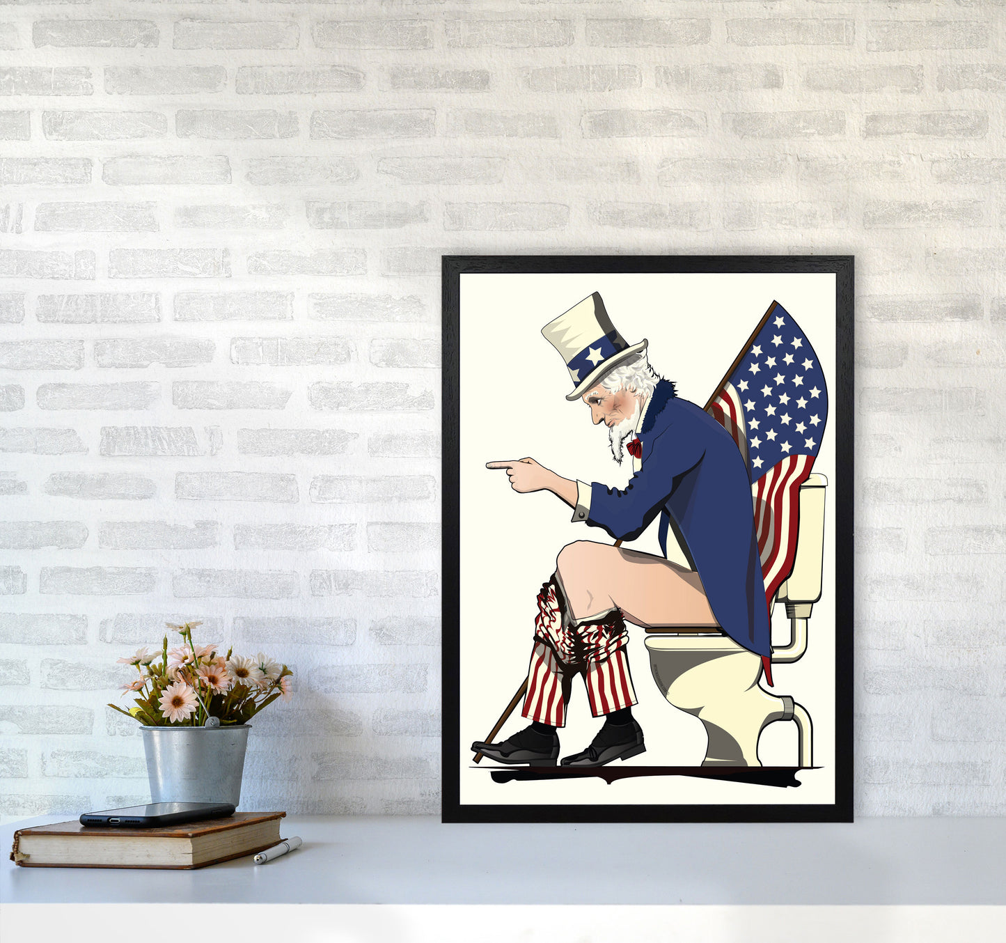 Uncle Sam loo by Wyatt9 A2 White Frame