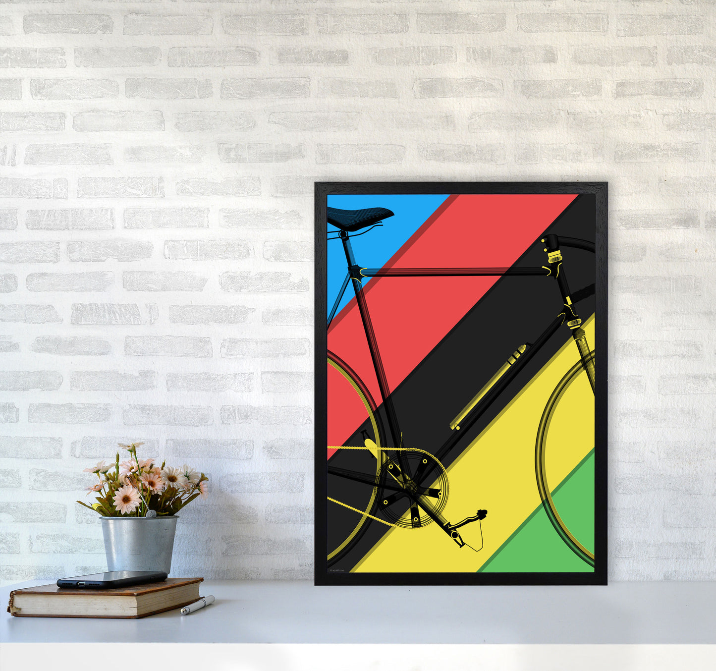 World Champ Cycling Print by Wyatt9 A2 White Frame