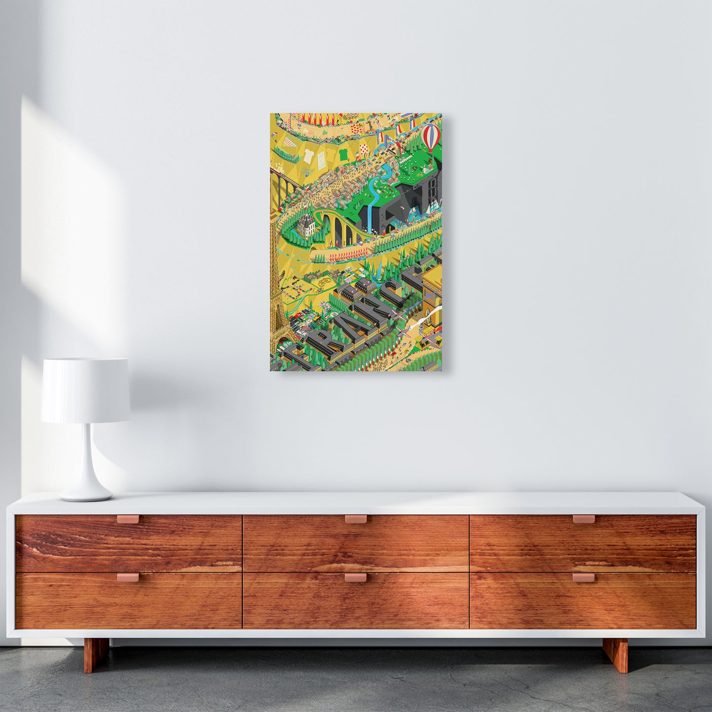 Isometris TDF Cycling Print by Wyatt9 A2 Canvas