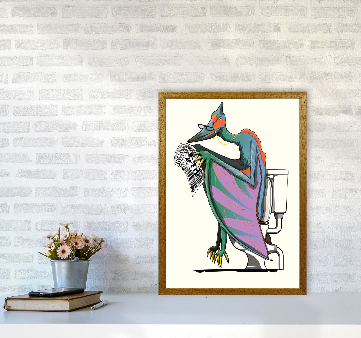 Pterodactyl Bathroom Print by Wyatt9 A2 Print Only