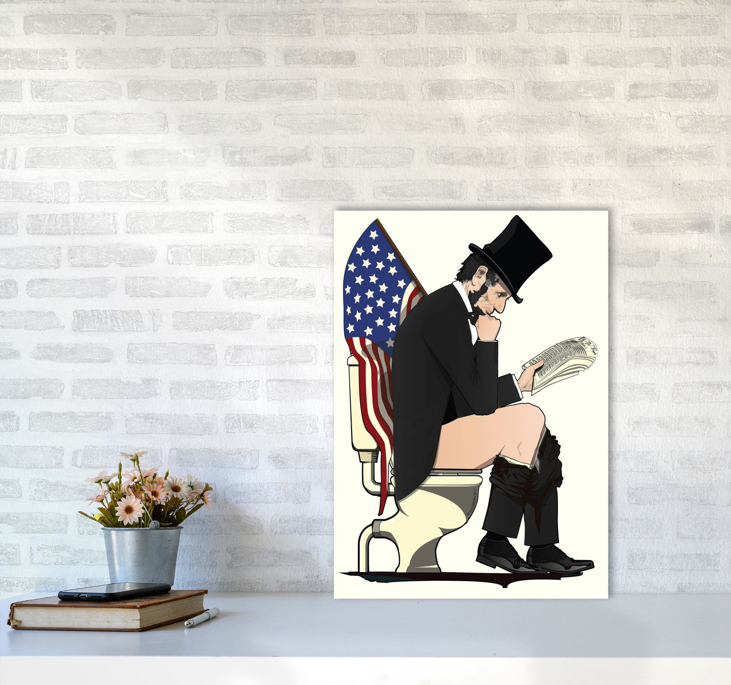 Abraham Lincoln Loo Art Print by Wyatt9 A2 Black Frame