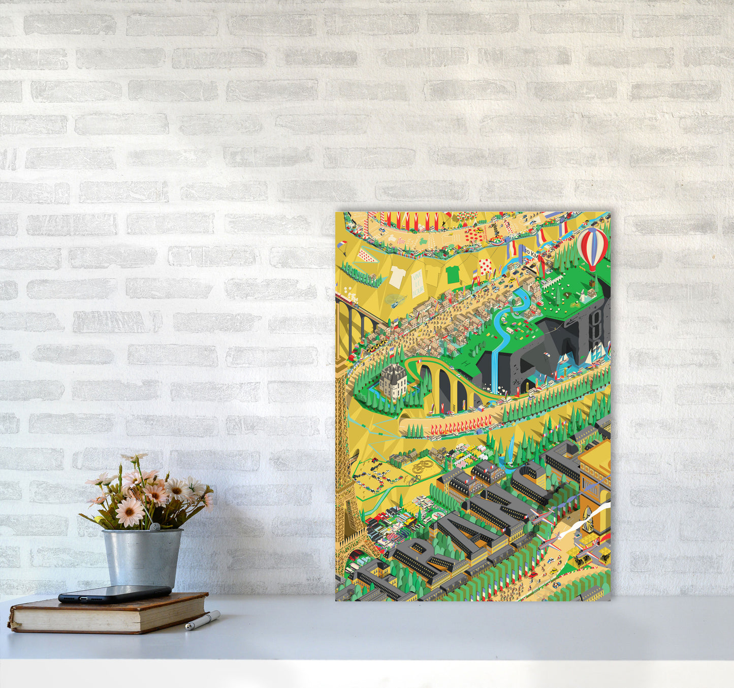 Isometris TDF Cycling Print by Wyatt9 A2 Black Frame