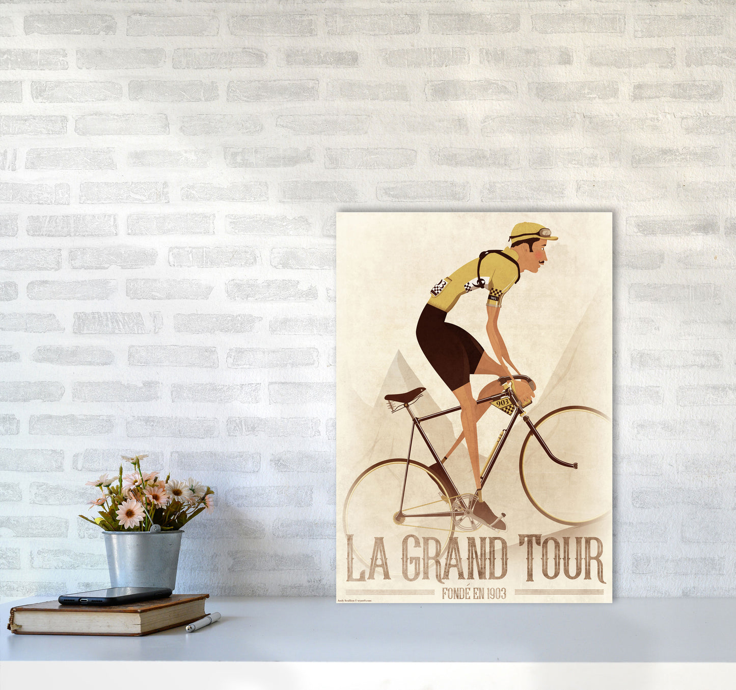 Vintage Cyclist by Wyatt9 A2 Black Frame