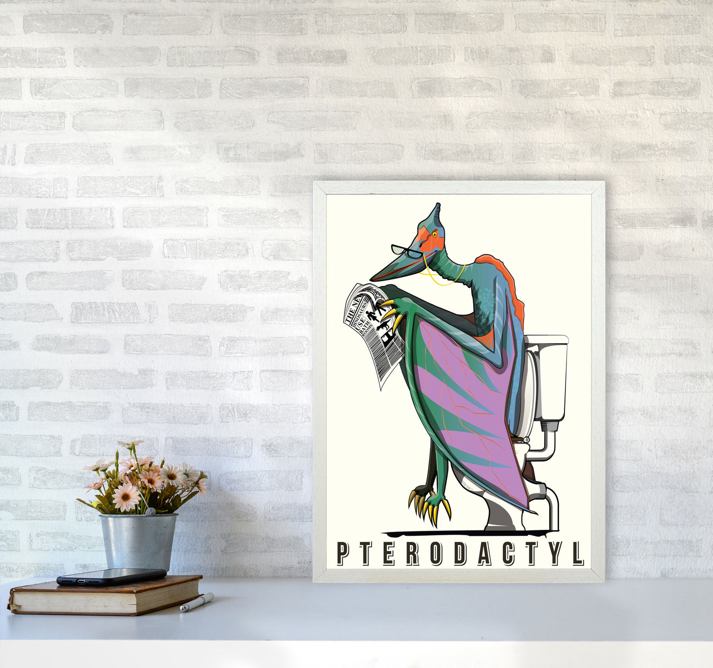 Flying Dino by Wyatt9 A2 Oak Frame