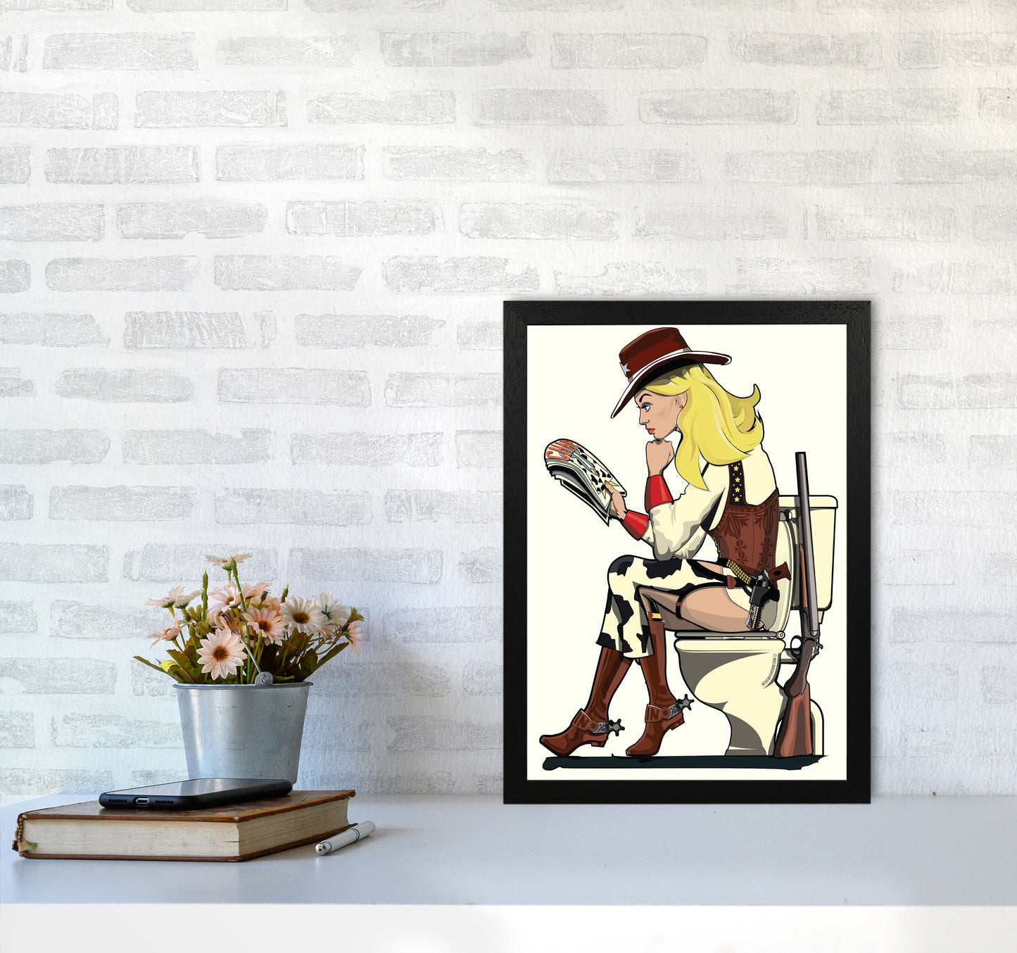Cowgirl by Wyatt9 A3 White Frame
