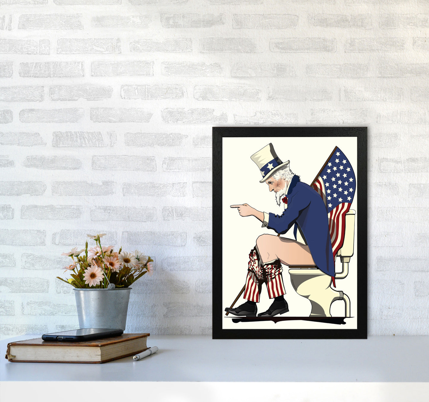 Uncle Sam loo by Wyatt9 A3 White Frame
