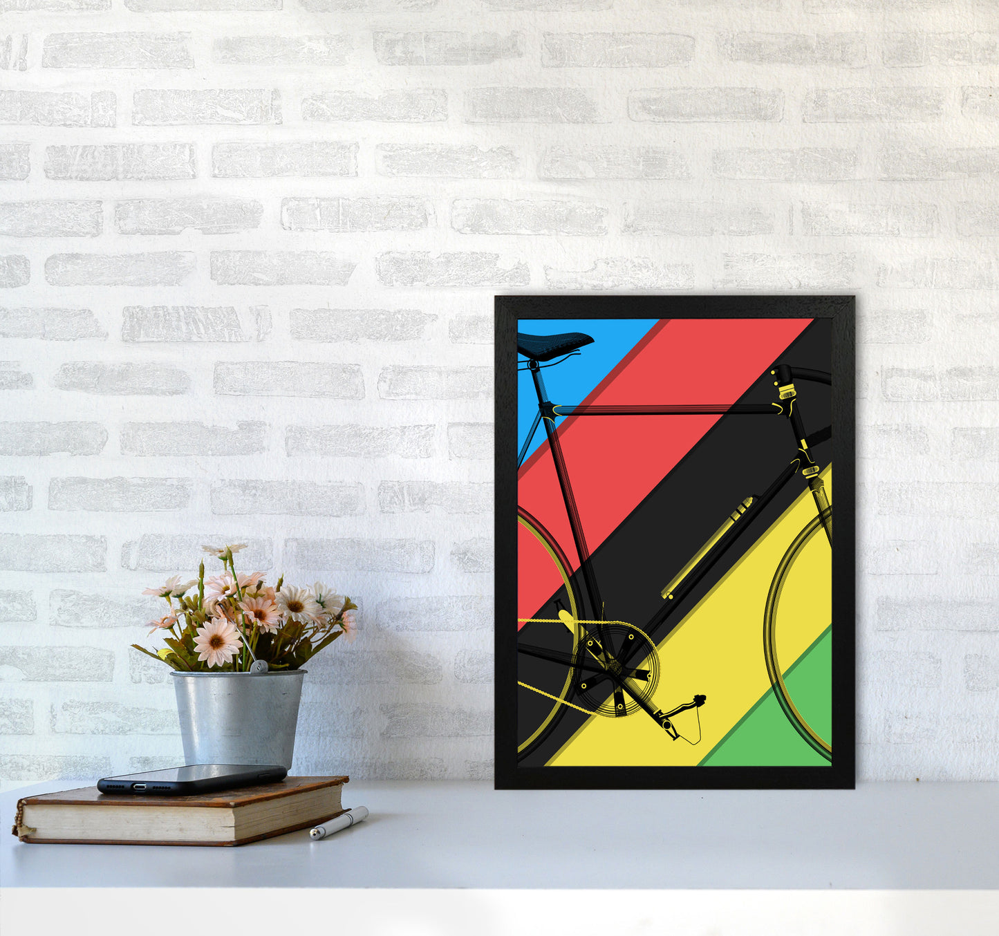 World Champ Cycling Print by Wyatt9 A3 White Frame