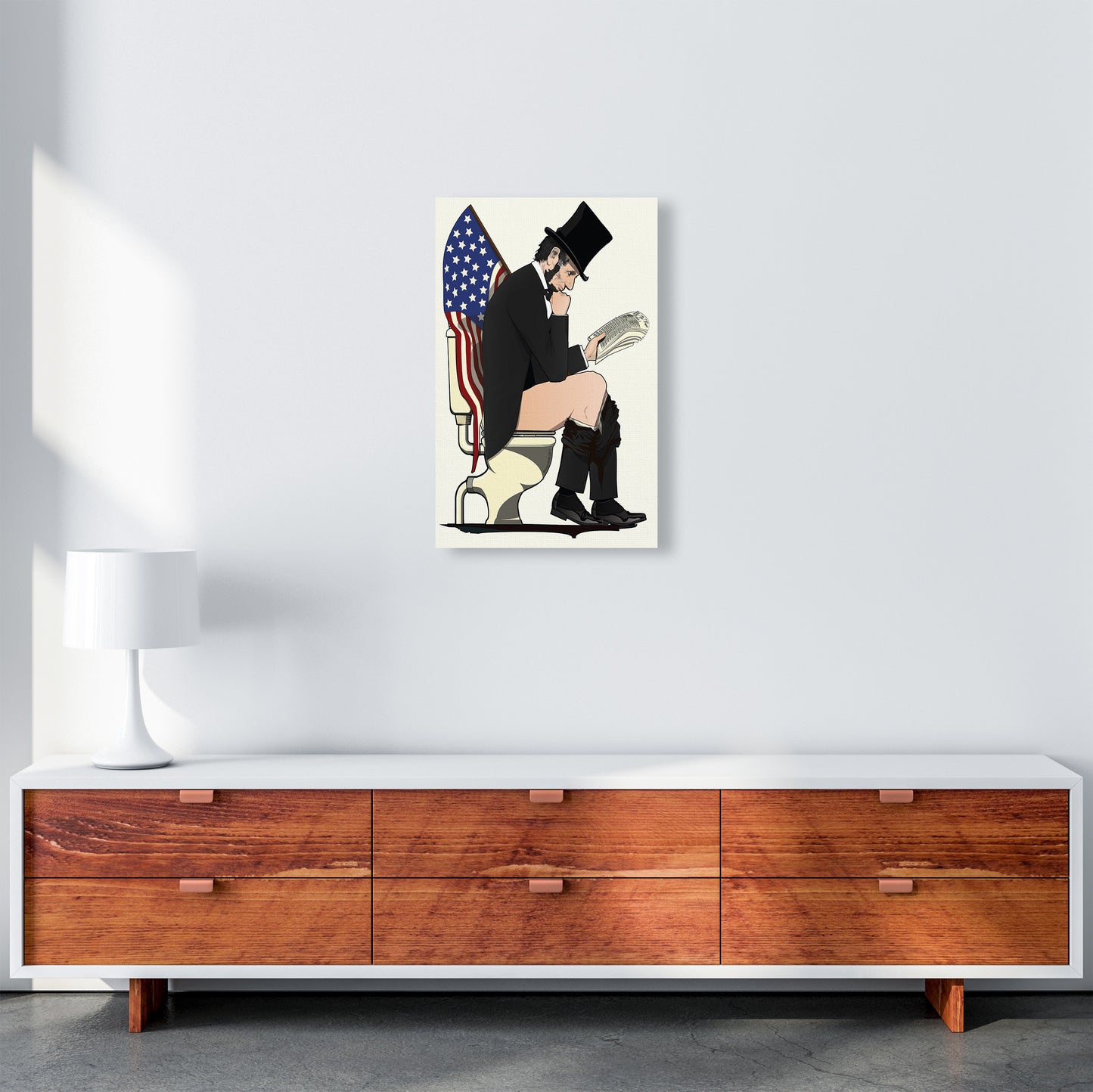 Abraham Lincoln Loo Art Print by Wyatt9 A3 Canvas