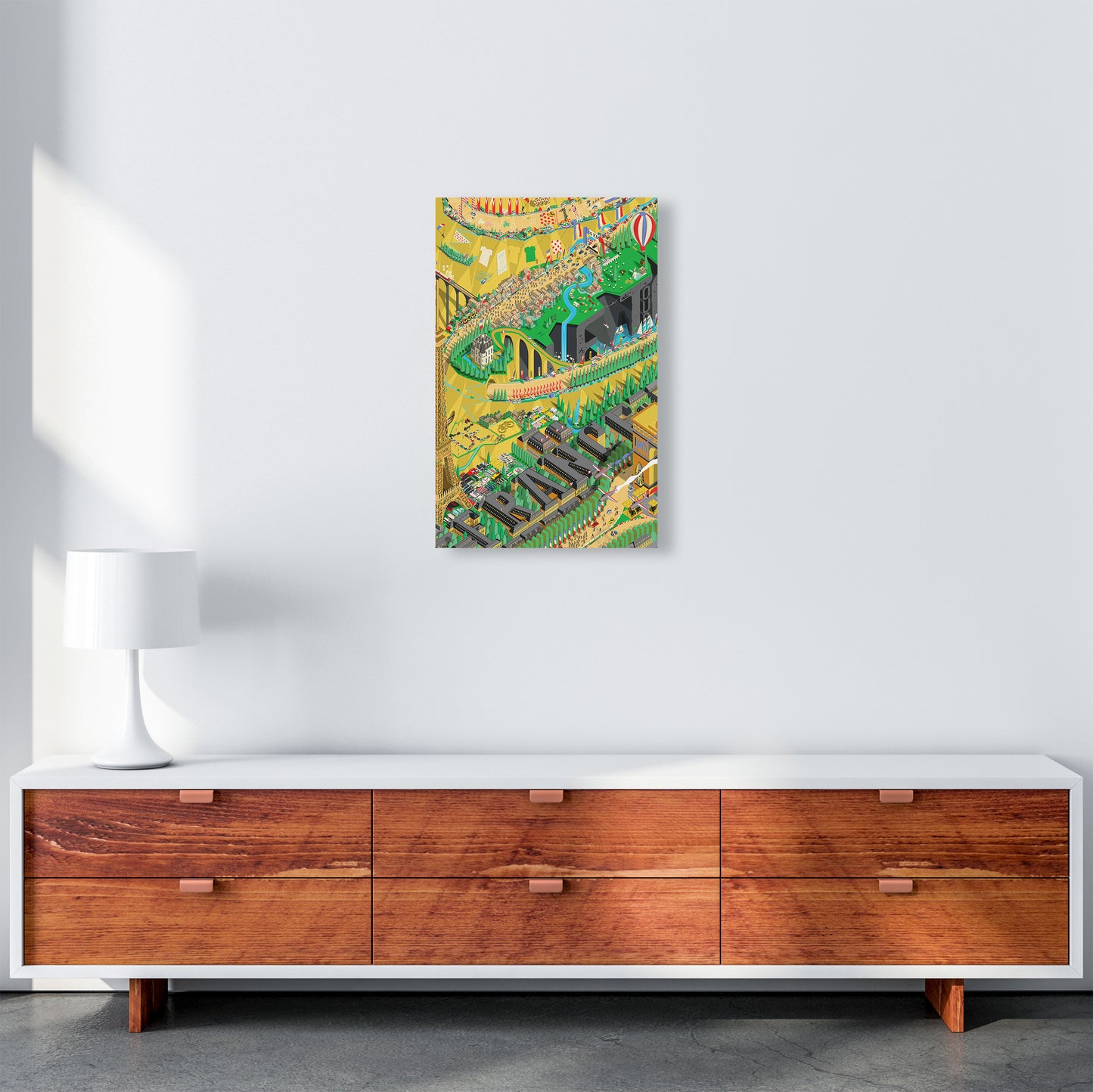 Isometris TDF Cycling Print by Wyatt9 A3 Canvas